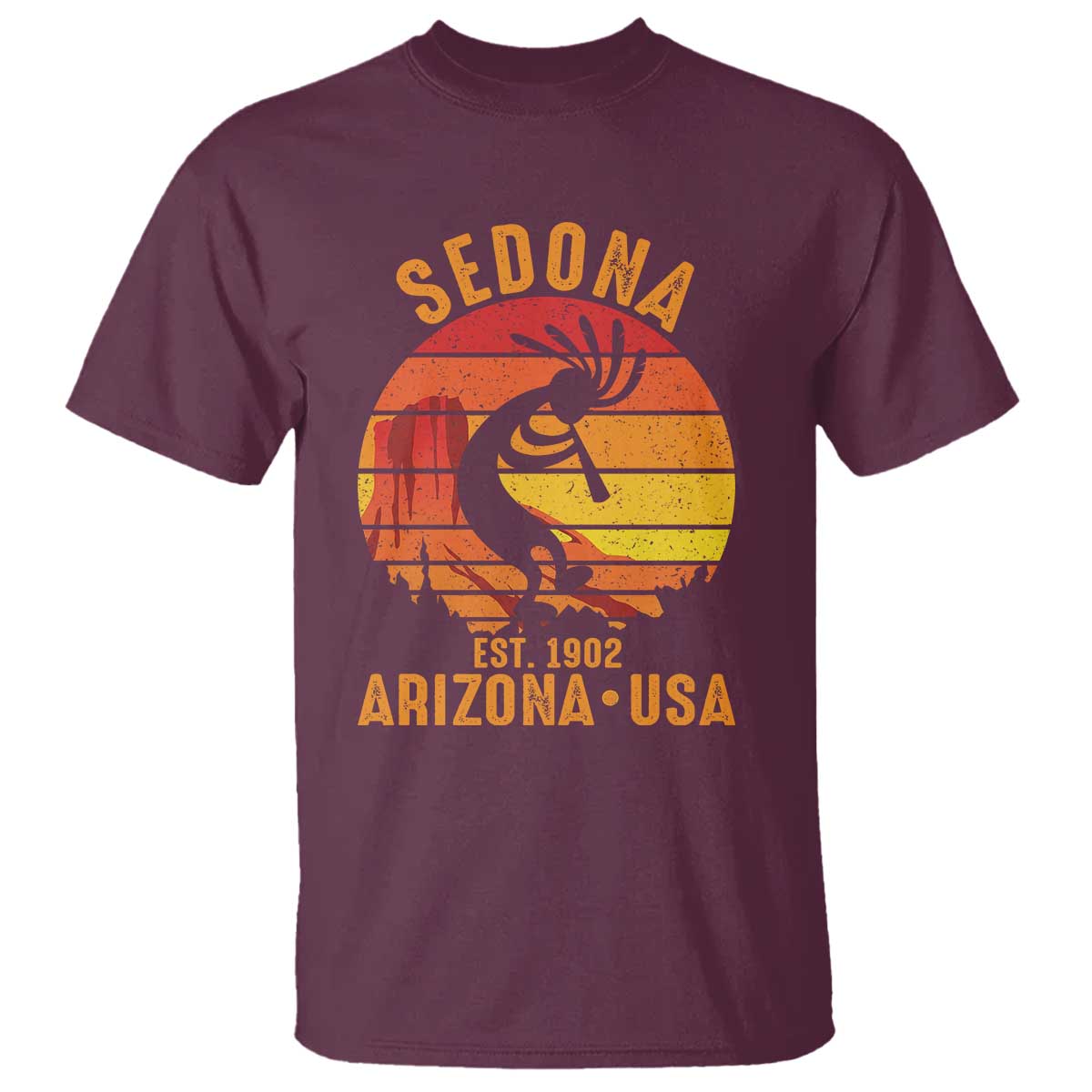 Retro Sedona Arizona Dancing Kokopelli T Shirt Southwest Native Symbol Desert Heritage