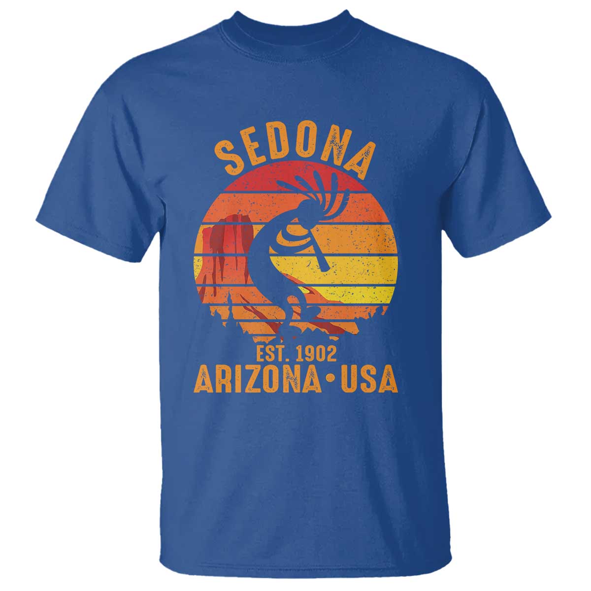Retro Sedona Arizona Dancing Kokopelli T Shirt Southwest Native Symbol Desert Heritage