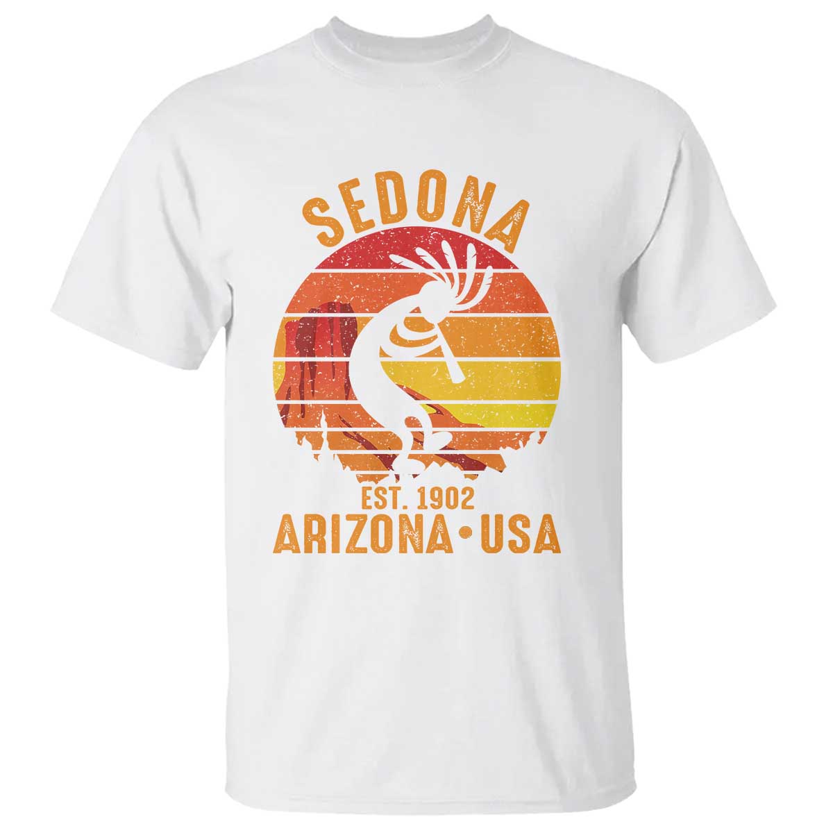 Retro Sedona Arizona Dancing Kokopelli T Shirt Southwest Native Symbol Desert Heritage