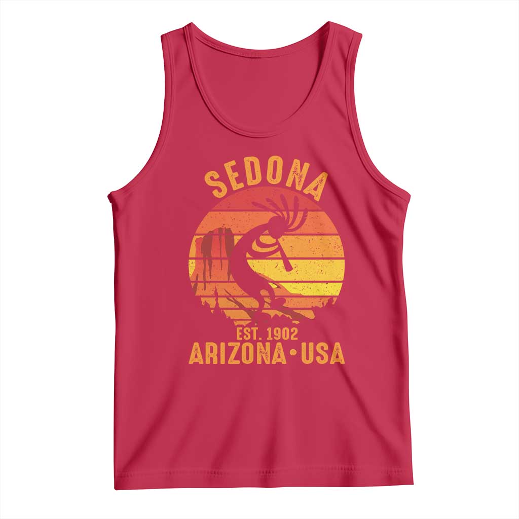 Retro Sedona Arizona Dancing Kokopelli Tank Top Southwest Native Symbol Desert Heritage Established 1902