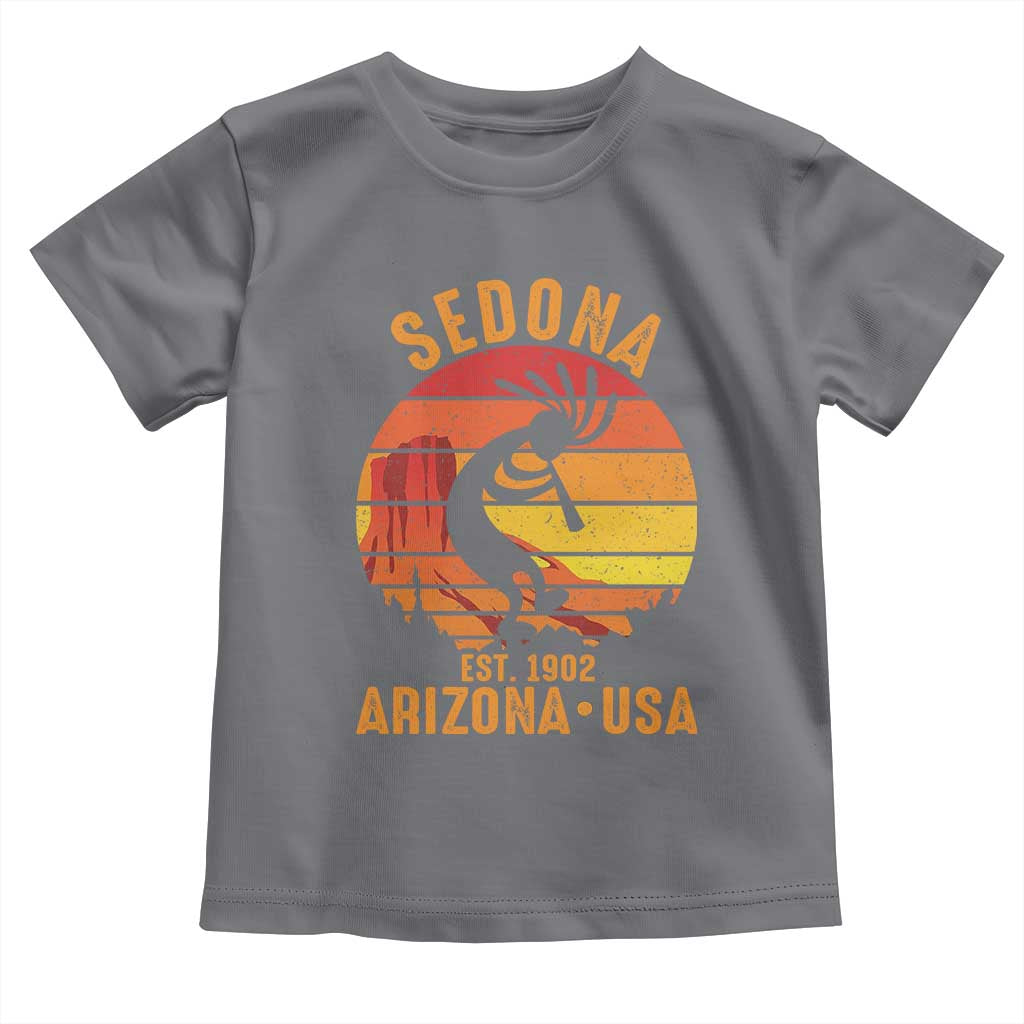 Retro Sedona Arizona Dancing Kokopelli Toddler T Shirt Southwest Native Symbol Desert Heritage