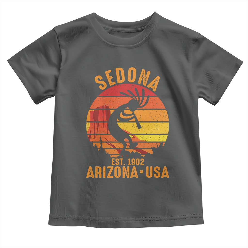 Retro Sedona Arizona Dancing Kokopelli Toddler T Shirt Southwest Native Symbol Desert Heritage