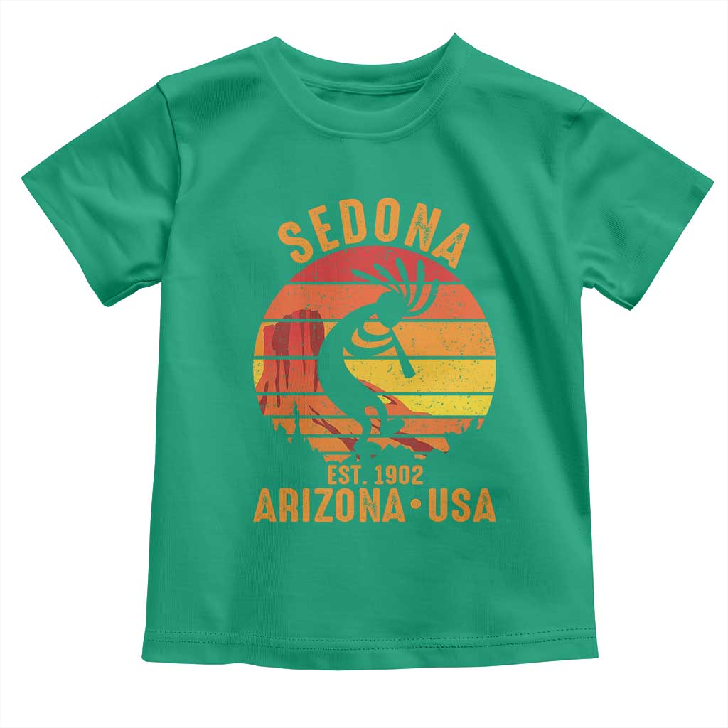 Retro Sedona Arizona Dancing Kokopelli Toddler T Shirt Southwest Native Symbol Desert Heritage