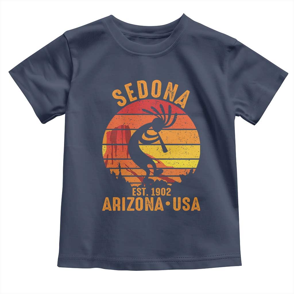 Retro Sedona Arizona Dancing Kokopelli Toddler T Shirt Southwest Native Symbol Desert Heritage