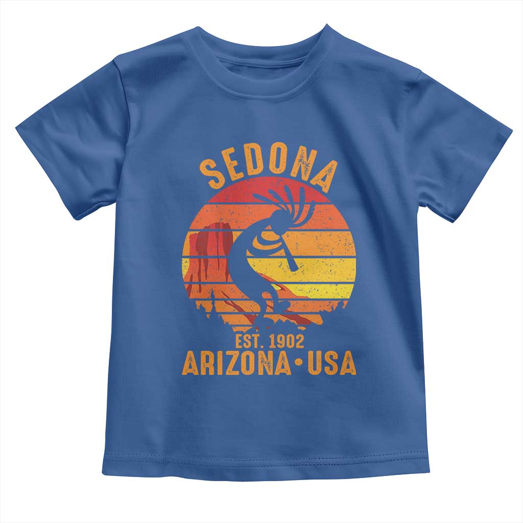 Retro Sedona Arizona Dancing Kokopelli Toddler T Shirt Southwest Native Symbol Desert Heritage