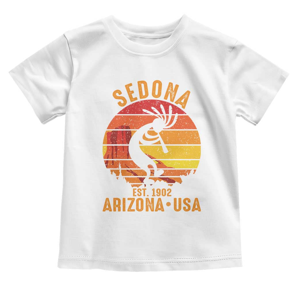 Retro Sedona Arizona Dancing Kokopelli Toddler T Shirt Southwest Native Symbol Desert Heritage