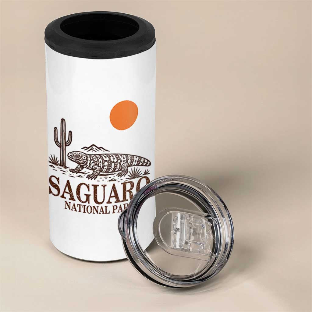 Saguaro National Park Gila Monster Hiking Arizona 4 in 1 Can Cooler Tumbler Desert Cactus Sunset Southwest Nature Tucson Souvenir Gift