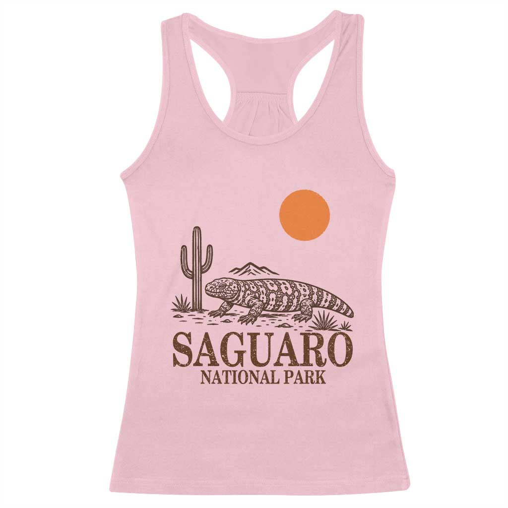 Saguaro National Park Gila Monster Hiking Arizona Racerback Tank Top Desert Cactus Sunset Southwest Nature Tucson Souvenir Gift