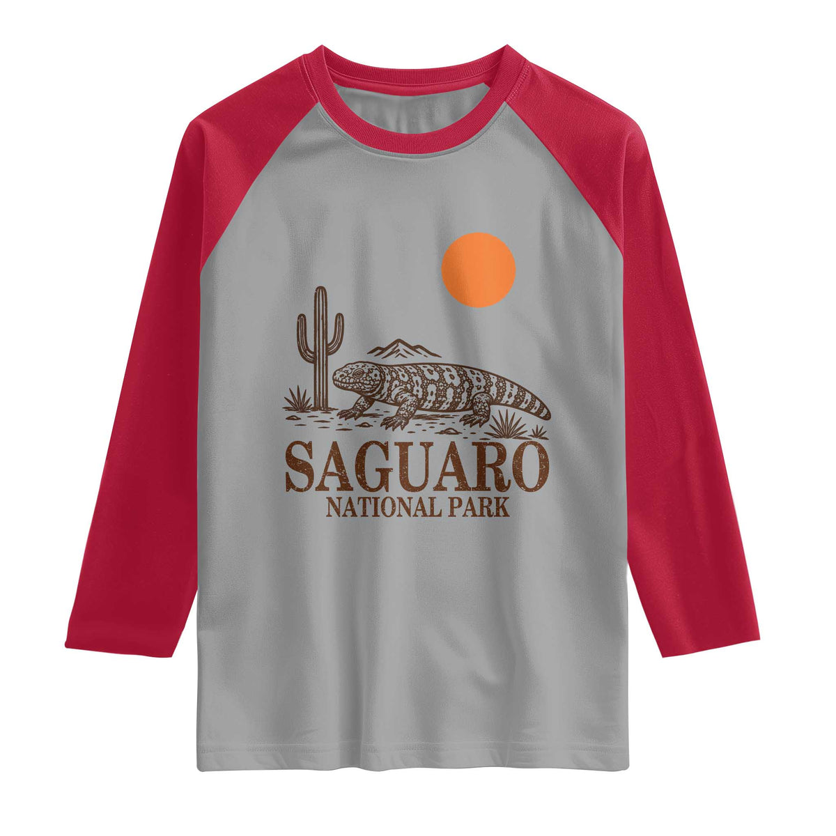Saguaro National Park Gila Monster Hiking Arizona Raglan Shirt Desert Cactus Sunset Southwest Nature Tucson Souvenir Gift