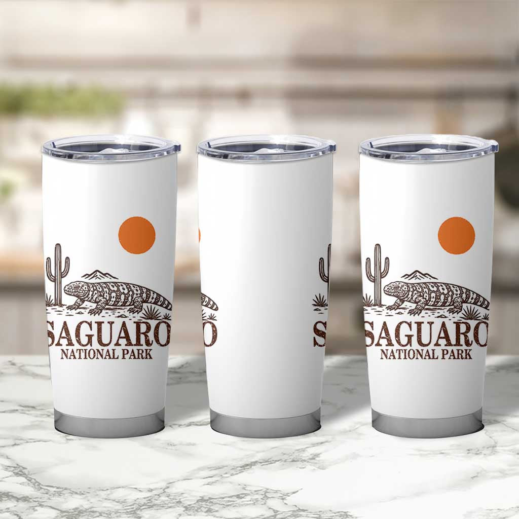 Saguaro National Park Gila Monster Hiking Arizona Tumbler Cup Desert Cactus Sunset Southwest Nature Tucson Souvenir Gift