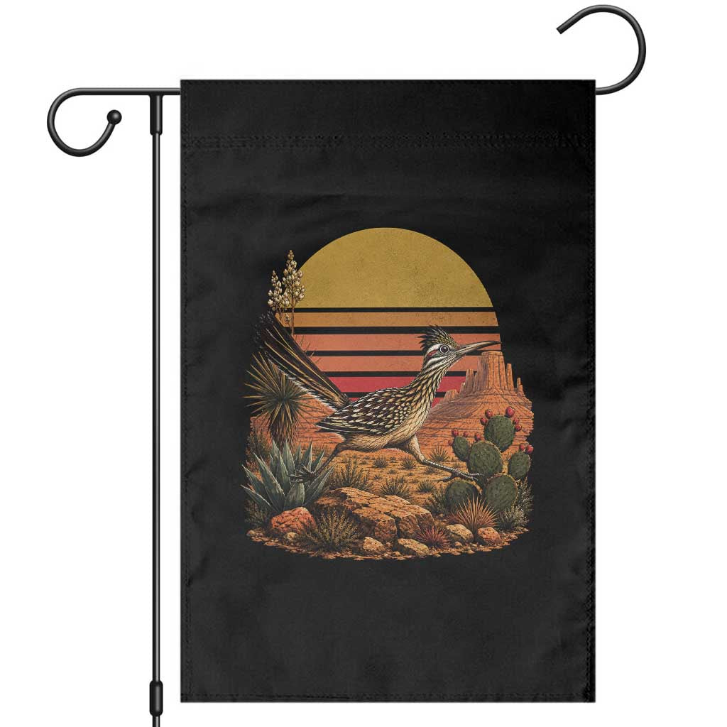 Retro Arizona Roadrunner Desert Sunset Garden Flag Southwest Bird Wildlife Nature Lover