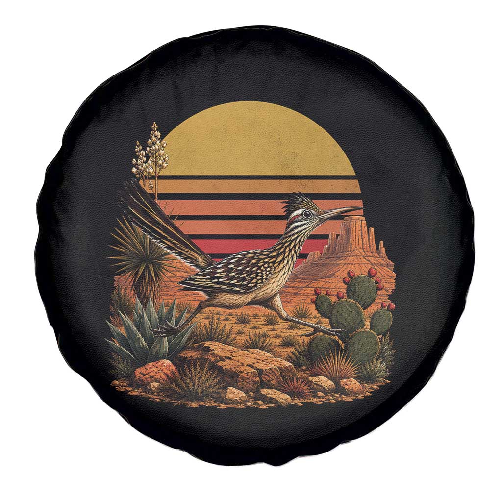 Retro Arizona Roadrunner Desert Sunset Spare Tire Cover Southwest Bird Wildlife Nature Lover