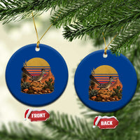 Retro Arizona Roadrunner Desert Sunset Ceramic Ornament Southwest Bird Wildlife Nature Lover
