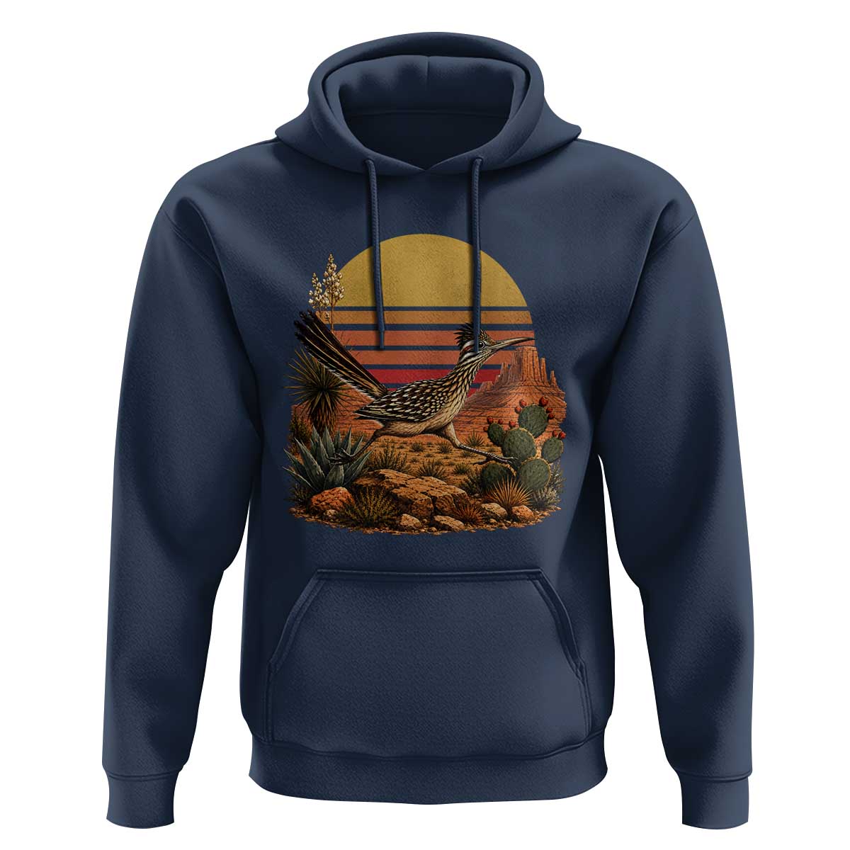 Retro Arizona Roadrunner Desert Sunset Hoodie Southwest Bird Wildlife Nature Lover