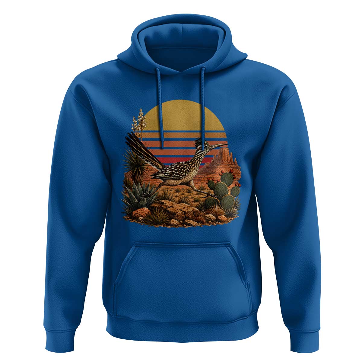 Retro Arizona Roadrunner Desert Sunset Hoodie Southwest Bird Wildlife Nature Lover