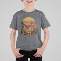Retro Arizona Roadrunner Desert Sunset T Shirt For Kid Southwest Bird Wildlife Nature Lover