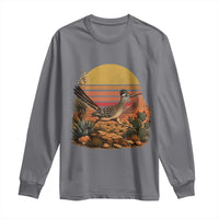 Retro Arizona Roadrunner Desert Sunset Long Sleeve Shirt Southwest Bird Wildlife Nature Lover