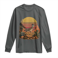 Retro Arizona Roadrunner Desert Sunset Long Sleeve Shirt Southwest Bird Wildlife Nature Lover