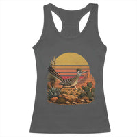 Retro Arizona Roadrunner Desert Sunset Racerback Tank Top Southwest Bird Wildlife Nature Lover