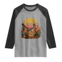 Retro Arizona Roadrunner Desert Sunset Raglan Shirt Southwest Bird Wildlife Nature Lover