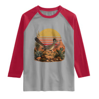 Retro Arizona Roadrunner Desert Sunset Raglan Shirt Southwest Bird Wildlife Nature Lover