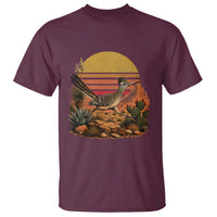 Retro Arizona Roadrunner Desert Sunset T Shirt Southwest Bird Wildlife Nature Lover