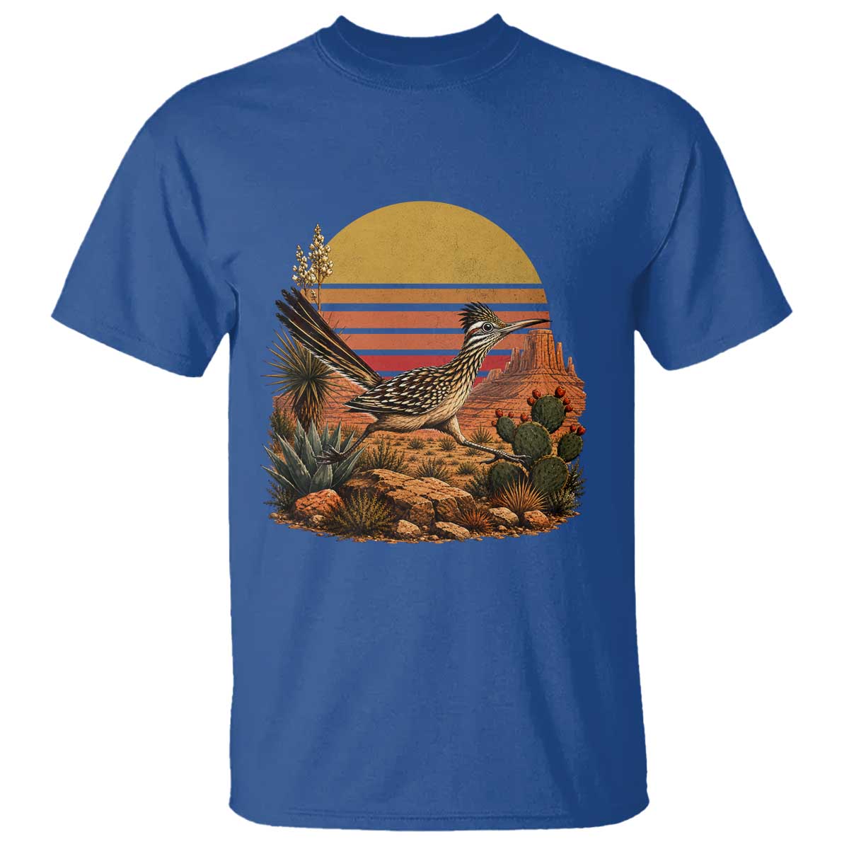 Retro Arizona Roadrunner Desert Sunset T Shirt Southwest Bird Wildlife Nature Lover