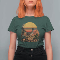 Retro Arizona Roadrunner Desert Sunset T Shirt For Women Southwest Bird Wildlife Nature Lover