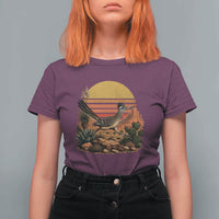 Retro Arizona Roadrunner Desert Sunset T Shirt For Women Southwest Bird Wildlife Nature Lover