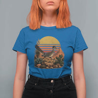 Retro Arizona Roadrunner Desert Sunset T Shirt For Women Southwest Bird Wildlife Nature Lover