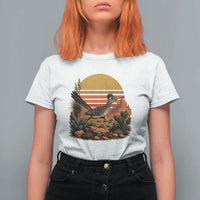 Retro Arizona Roadrunner Desert Sunset T Shirt For Women Southwest Bird Wildlife Nature Lover