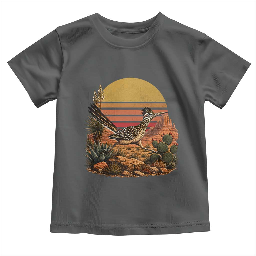 Retro Arizona Roadrunner Desert Sunset Toddler T Shirt Southwest Bird Wildlife Nature Lover