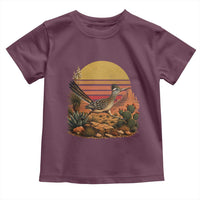 Retro Arizona Roadrunner Desert Sunset Toddler T Shirt Southwest Bird Wildlife Nature Lover