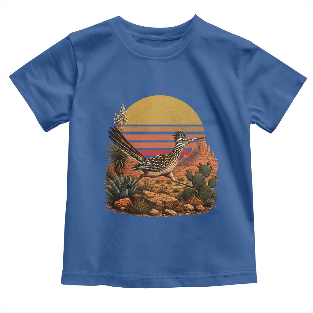 Retro Arizona Roadrunner Desert Sunset Toddler T Shirt Southwest Bird Wildlife Nature Lover