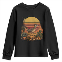Retro Arizona Roadrunner Desert Sunset Youth Sweatshirt Southwest Bird Wildlife Nature Lover