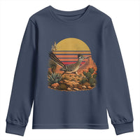 Retro Arizona Roadrunner Desert Sunset Youth Sweatshirt Southwest Bird Wildlife Nature Lover
