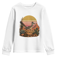 Retro Arizona Roadrunner Desert Sunset Youth Sweatshirt Southwest Bird Wildlife Nature Lover