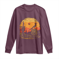 Route Highway 66 Roadrunner Desert Sunset Arizona Long Sleeve Shirt Cactus Landscape Texas Nevada Southwest Bird Lover
