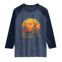 Route Highway 66 Roadrunner Desert Sunset Arizona Raglan Shirt Cactus Landscape Texas Nevada Southwest Bird Lover