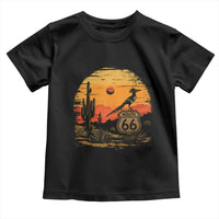 Route Highway 66 Roadrunner Desert Sunset Arizona Toddler T Shirt Cactus Landscape Texas Nevada Southwest Bird Lover