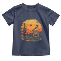 Route Highway 66 Roadrunner Desert Sunset Arizona Toddler T Shirt Cactus Landscape Texas Nevada Southwest Bird Lover