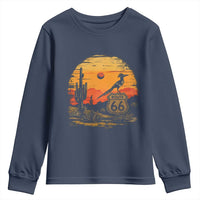 Route Highway 66 Roadrunner Desert Sunset Arizona Youth Sweatshirt Cactus Landscape Texas Nevada Southwest Bird Lover