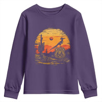 Route Highway 66 Roadrunner Desert Sunset Arizona Youth Sweatshirt Cactus Landscape Texas Nevada Southwest Bird Lover