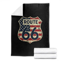 Route US 66 American Flag Americana Road Trip Throw Blanket