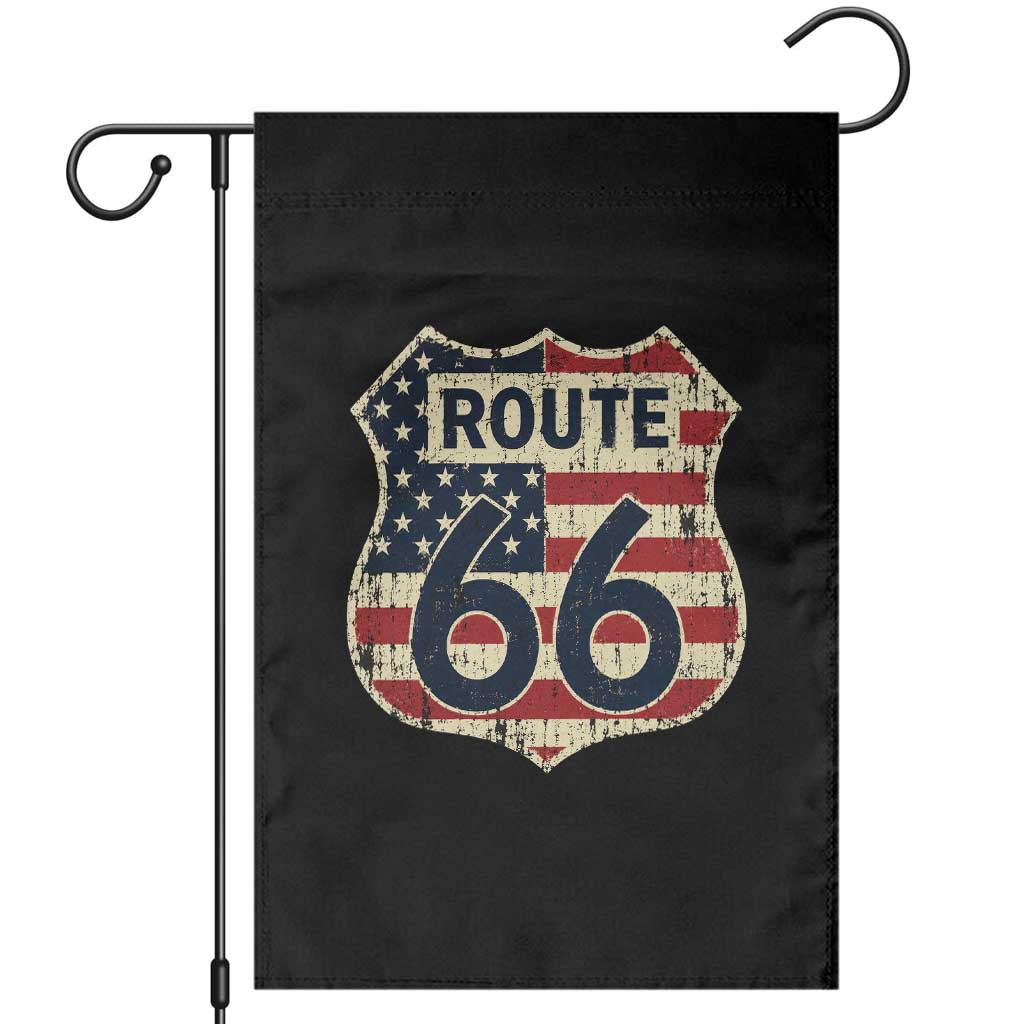 Route US 66 American Flag Americana Road Trip Garden Flag