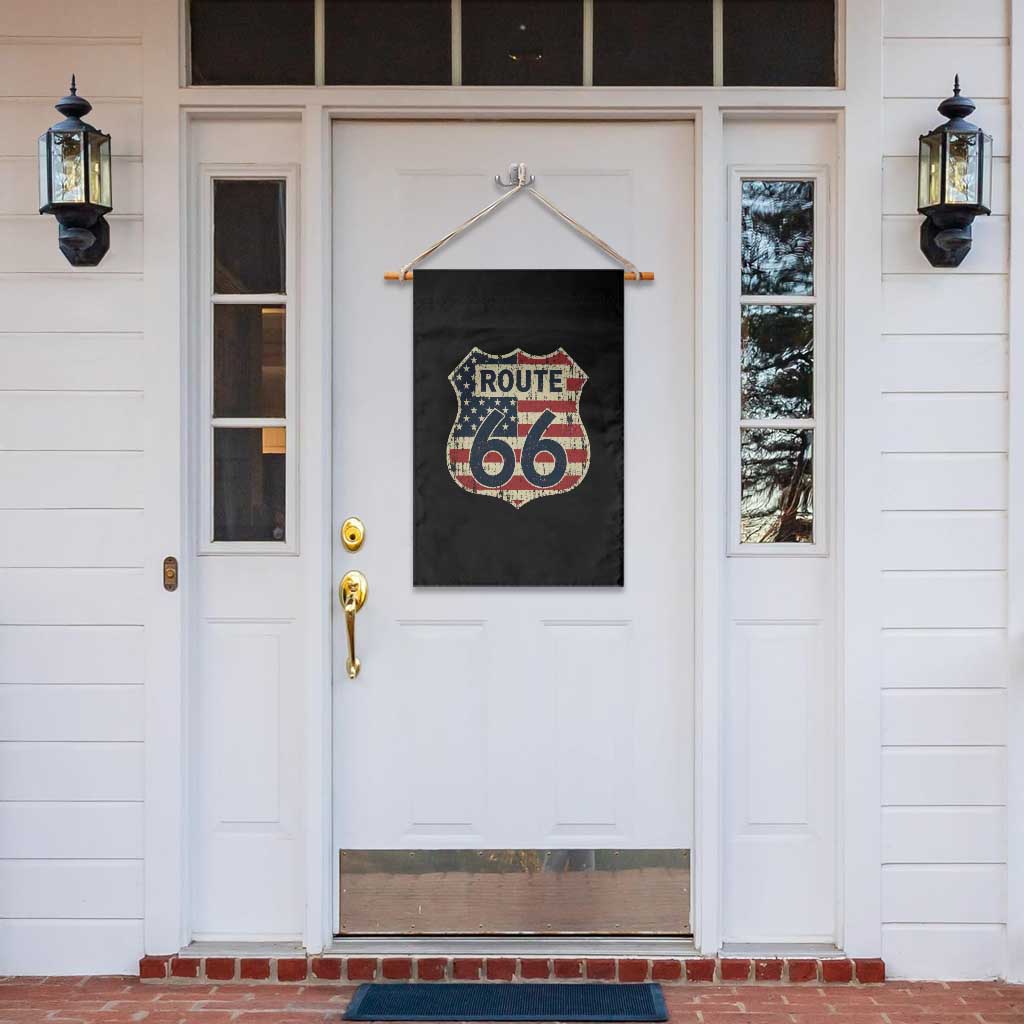 Route US 66 American Flag Americana Road Trip Garden Flag