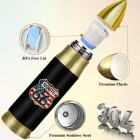 Route US 66 American Flag Americana Road Trip Bullet Tumbler