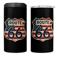 Route US 66 American Flag Americana Road Trip 4 in 1 Can Cooler Tumbler