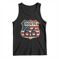 Route US 66 American Flag Americana Road Trip Tank Top
