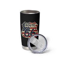 Route US 66 American Flag Americana Road Trip Tumbler Cup